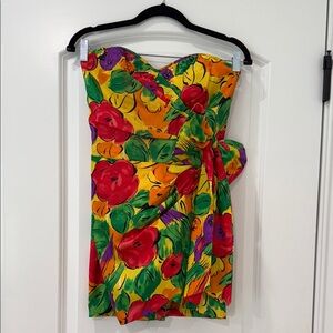 Vintage Multicolor Floral Mini Dress